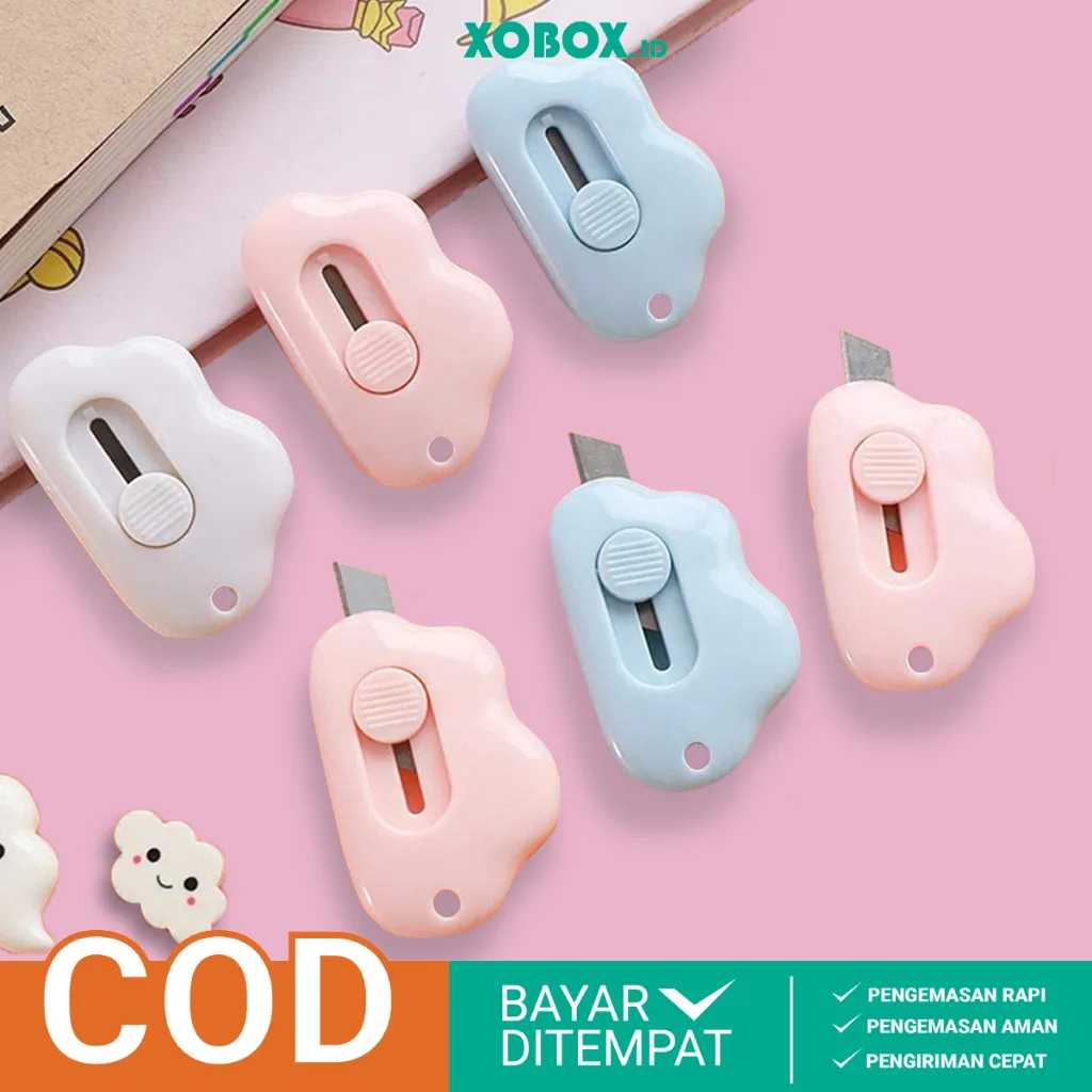 CUTTER MINI KERTAS PORTABLE / PEMOTONG KERTAS PISAU KECIL LIPAT / KATER MINI ALAT PEMOTONG SERBAGUNA / BARANG LUCU MURAH AESTHETIC