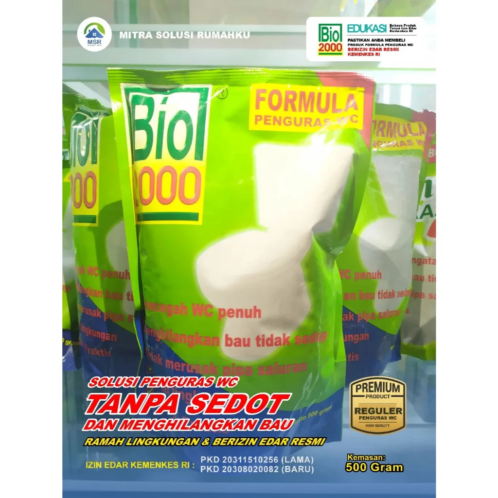 Formula Penguras WC 500 gram Menghilangkan Bau Mengurai Limbah Ramah Lingkungan BIO 2000