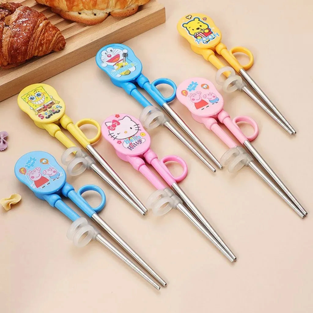 COD AR18 Sumpit Anak Karakter Kartun Food Grade Stainless Besi