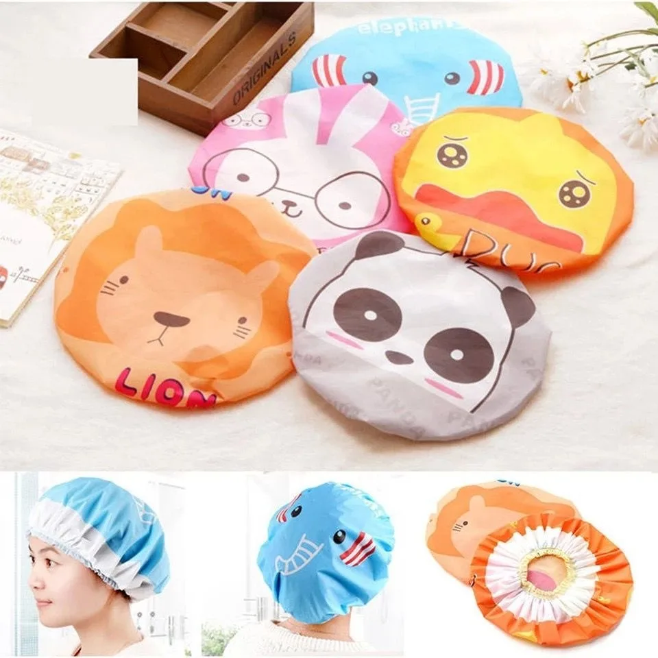 COD AR18 Shower Cap Dewasa Topi Mandi Anti Air Penutup Rambut Karakter Topi Mandi Anak