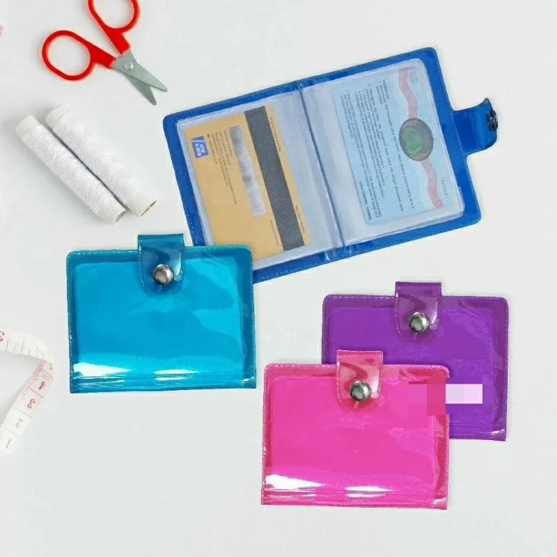 COD AR18 Dompet Kartu Kancing / Dompet Mini Transparan / Dompet Album Logam Dan Kartu