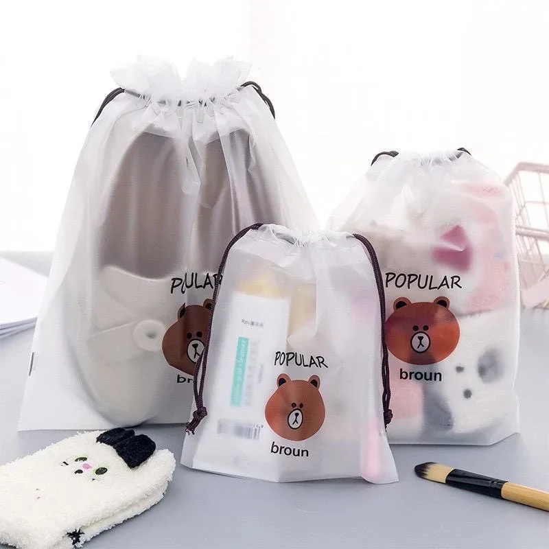 COD AR18 Pouch Brown Travel Tas Kosmetik Pouch Organizer Serbaguna Pouch Serut Anti Air