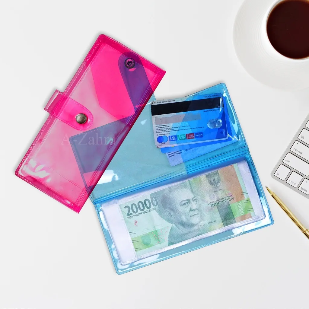 COD AR18 DOMPET KANCING PINTAR KEUANGAN TRANSPARAN / DOMPET DISIPLIN KEUANGAN BULANAN / DOMPET PENGATUR UANG PANJANG 32 SLOT LAURA
