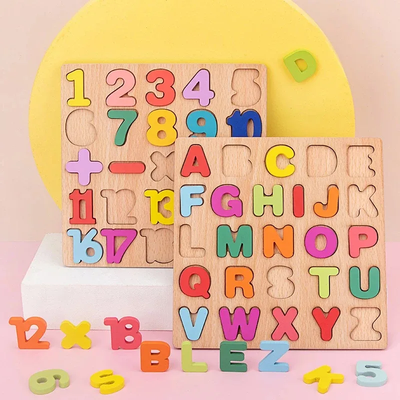 COD AR18 Chunky Puzzle 3D Geometry Huruf Angka Bentuk / Mainan Edukasi Anak