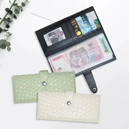 COD AR18 Dompet Kancing Panjang Tikar / Dompet Keuangan Panjang Wanita / Dompet Disiplin