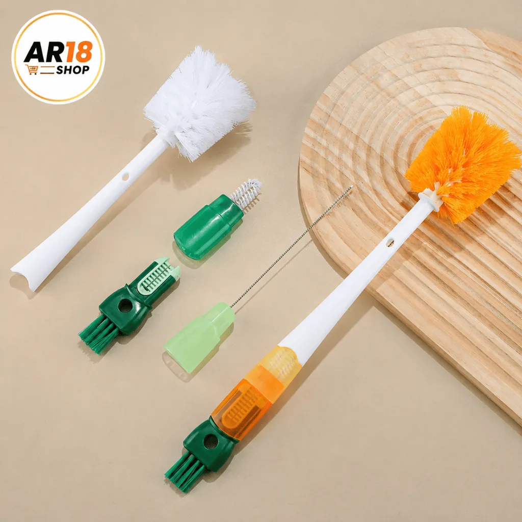 Sikat Pembersih Botol Susu Bayi 5 in 1 Multifungsi Sikat Tumbler Botol Minum Panjang Sedotan Dot