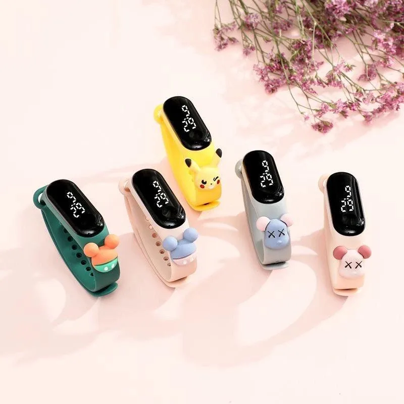 COD AR18 Jam Tangan Digital Elektronik Tahan Air Led Rubber IP67 Motif Kartun Anak Laki laki Perempuan Pria Wanita Couple Dewasa Semua Umur Gelang