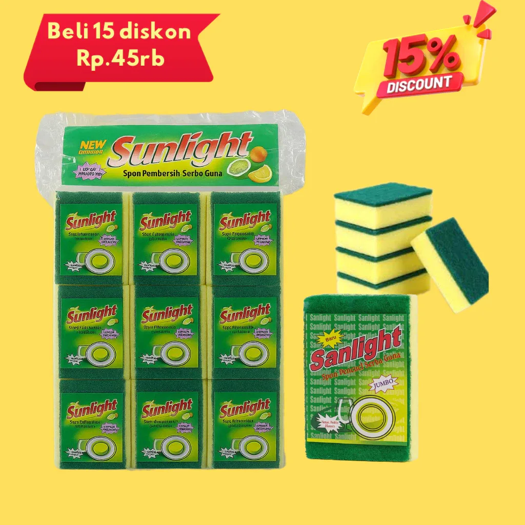 COD Spon Cuci Piring Premium Bagus Tahan Lama Tebal Kuning