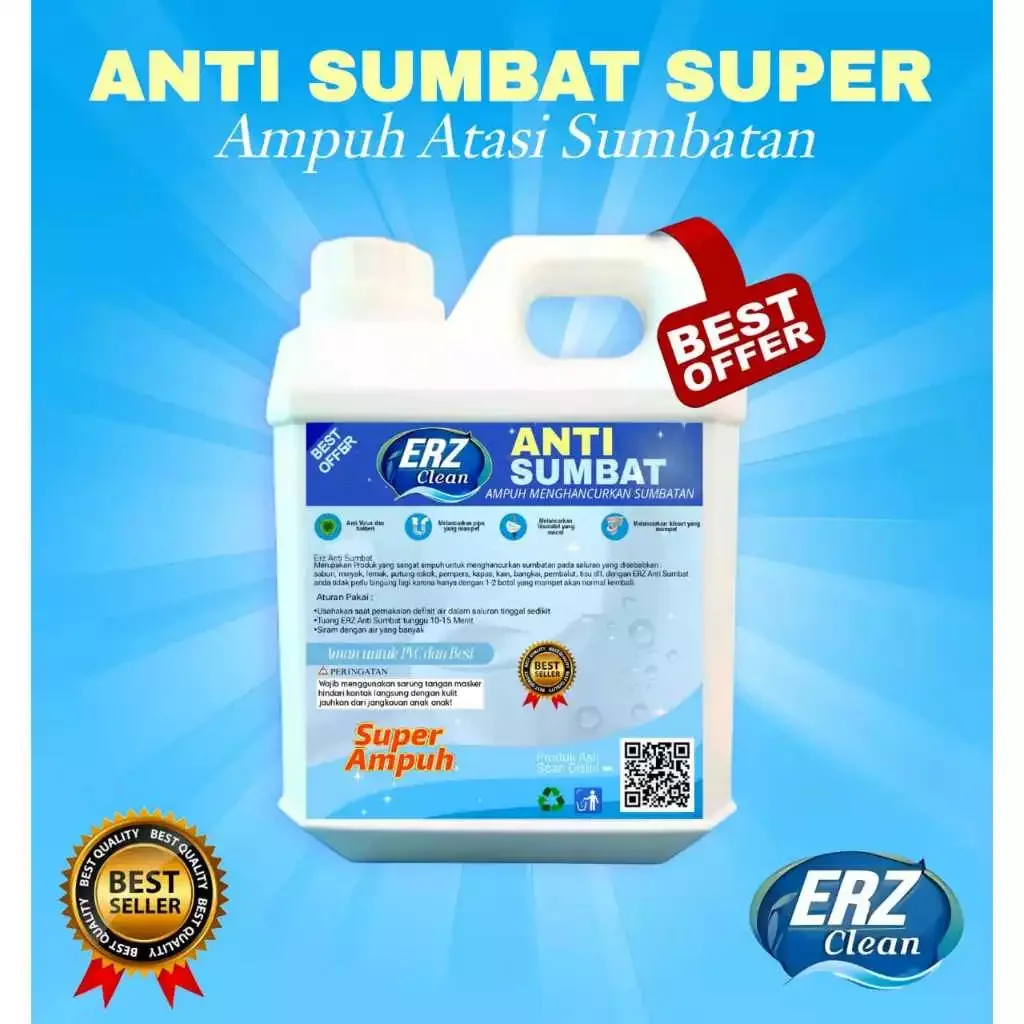 COD Anti Sumbat ERZ Clean Saluran Air Pipa Mampet WC Wastafel tempat cuci Piring 1000 gram 500 ml Anti Sumbat Saluran Air Pipa Mampet