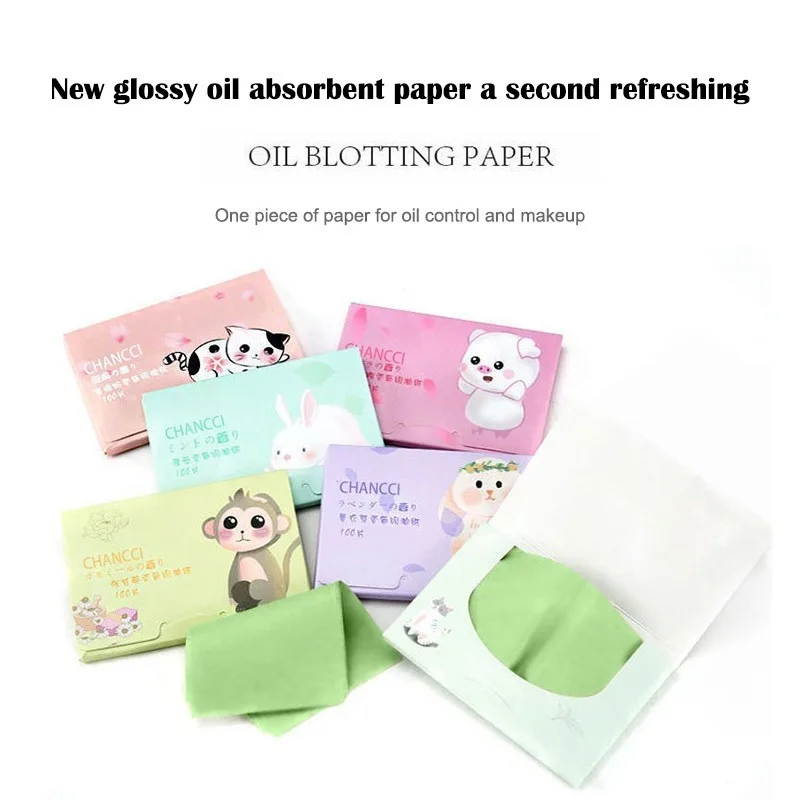 COD AR18 KERTAS TISU WAJAH BERMINYAK 100PCS / Set Kertas Tissue Wajah Penyerap Minyak 100 lembar Kertas Penyerap Minyak Wajah Oil Control Paper Linen Teh Hijau Arang Bambu-COD