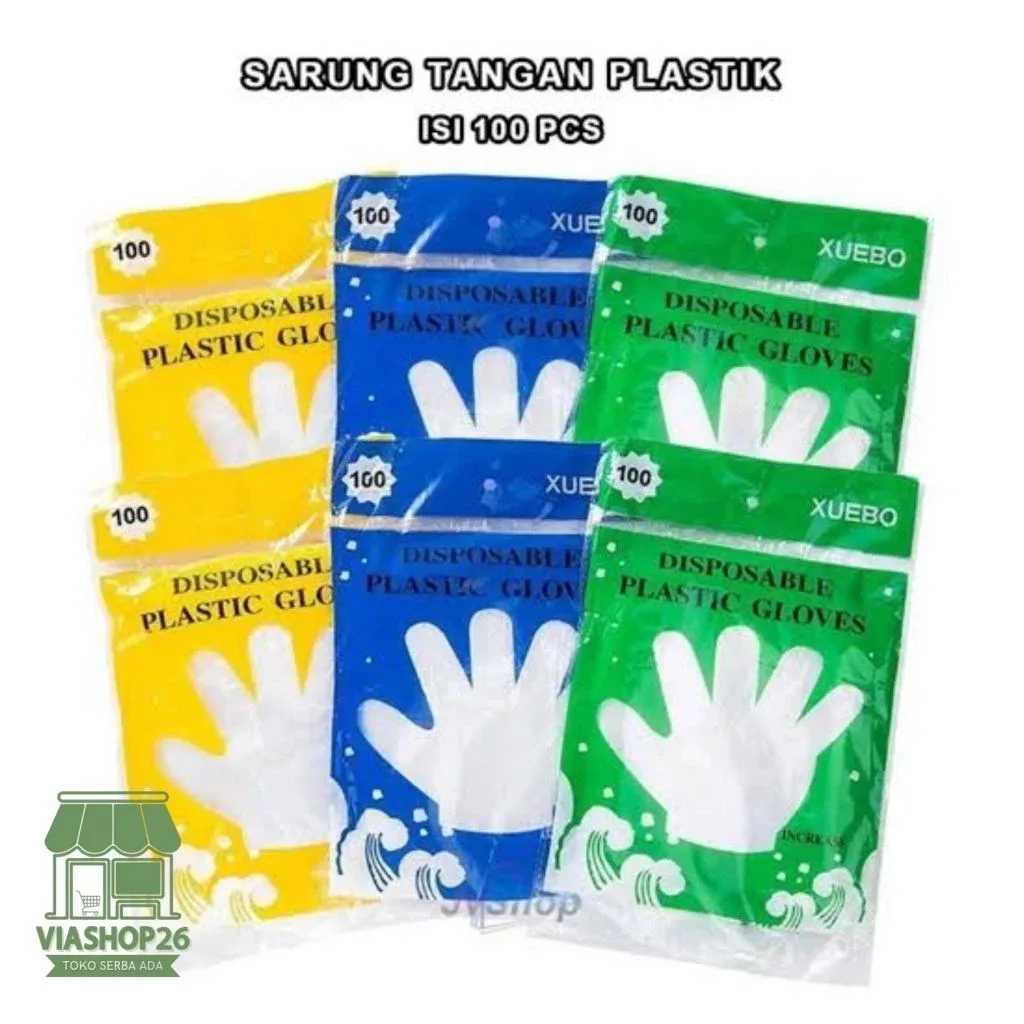 Sarung Tangan Plastik Isi 100 Pcs Tebal Food Grade Sekali Pakai Makan Murah Size L