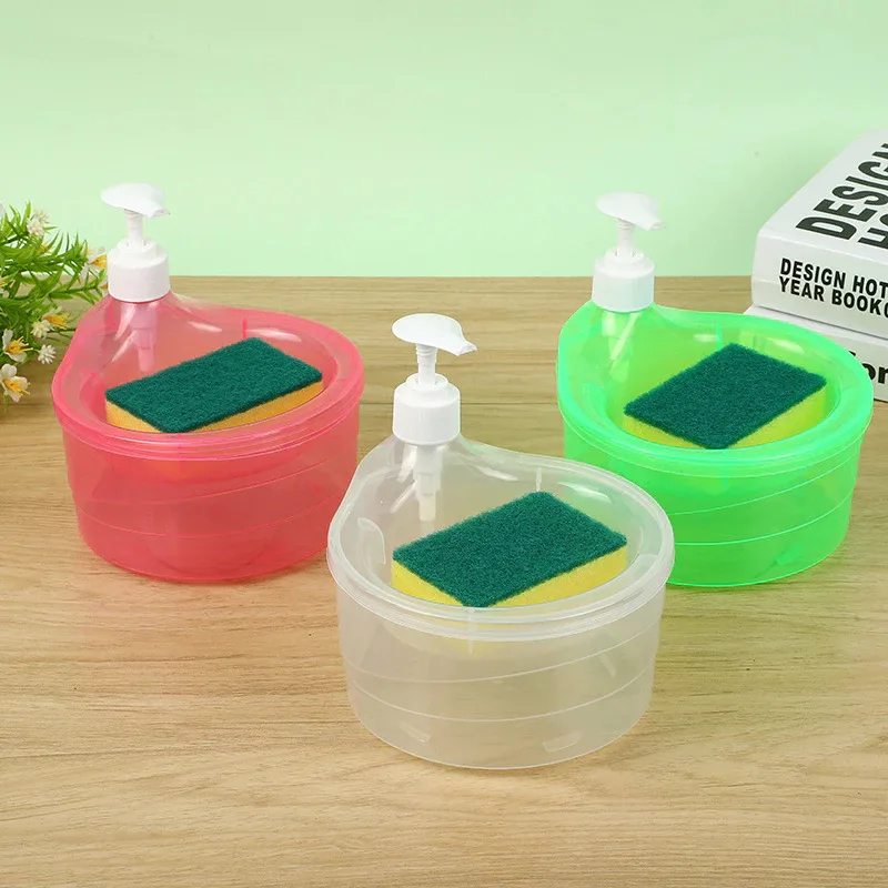 COD AR18 Bahan Tebal Dan Besar Dispenser Sabun Cair Cuci Piring Viral Tempat Cuci Piring 2 in 1 Tempat Sabun Bulat + Spon