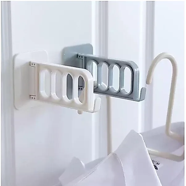 COD AR18 Gantungan Hanger Baju Lipat 4 Lubang Gantungan Baju Dinding Tempel Jemuran Multifungsi