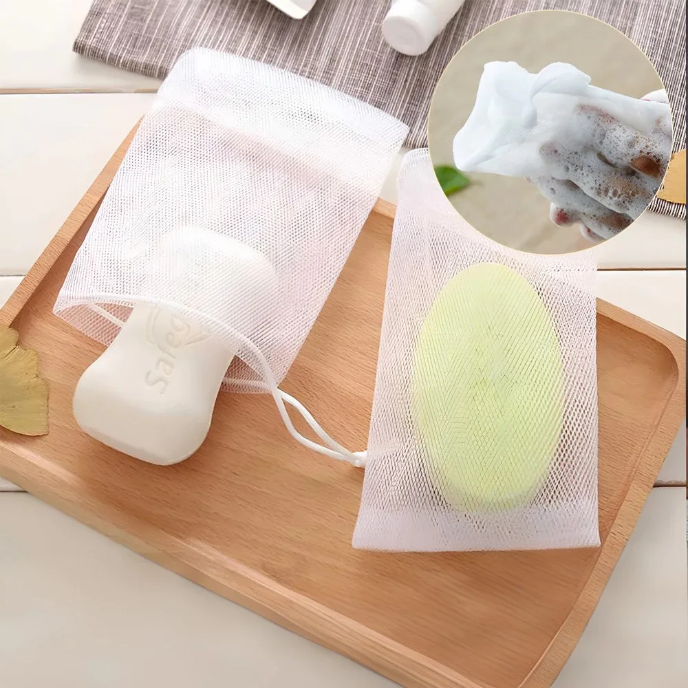 COD Kantong Jaring Busa Sabun Batang / Soap Foaming Pouch Sabun Jaring Busa dengan Tali Gantung / Jaring Halus untuk Sabun Batang Foaming Halus Souvenir Import