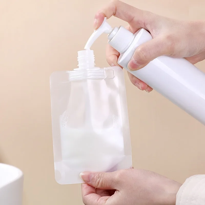COD AR18 Travel Pouch Botol Refill Transparan Shower Gel Shampoo Portable Botol Refill Tempat Sabun Cair Travel Plastik Fliptop Travel Organizer