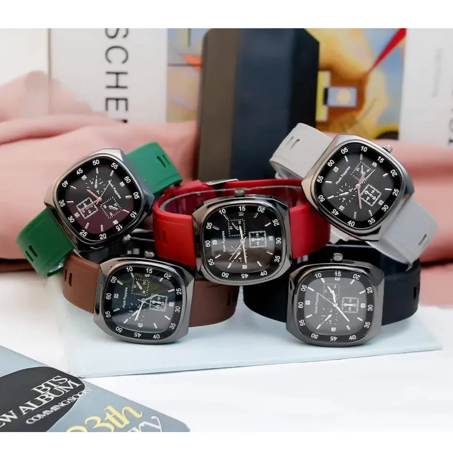 AR18 - COD Jam Tangan Pria Wanita Sport Chrono Korea Fashion Quartz Silikon Rubber Analog Watch / Jam Tangan Gaya Popularitas