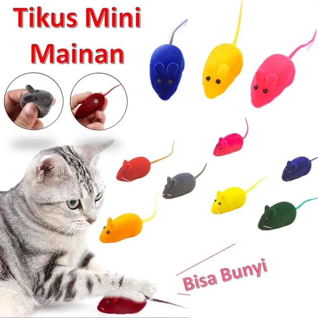 COD AR18 Mainan Tikus Interaktif Tikus Cit Cit Mencit Kucing Cat Toys Bentuk Tikus Bisa Bunyi Mainan Hewan Peliharaan Doggy Bersuara Cit