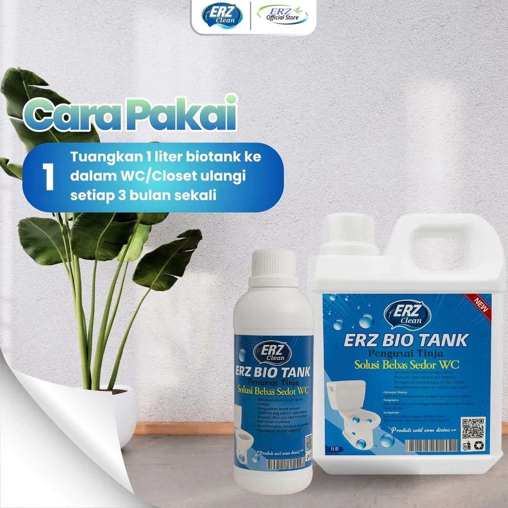 COD ERZ Bio Tank 1 Liter Solusi Septictank WC Penuh Tanpa Sedot Pengurai Bakteri Penghilang Bau WC / Bio Tank 1 Liter