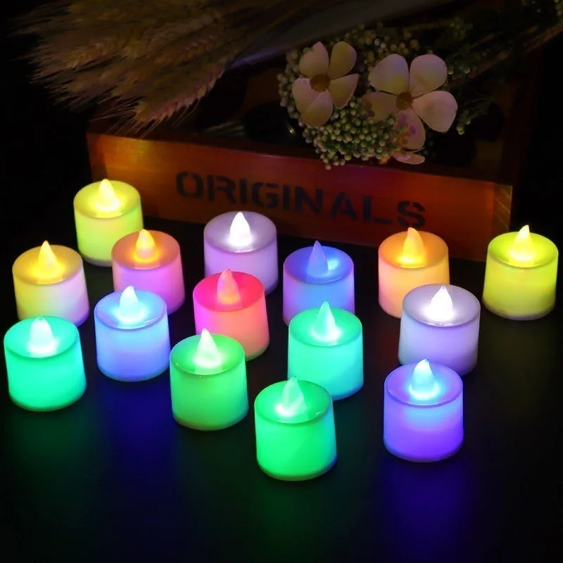 COD AR18 Lilin Hias Mini Led Lilin Led Mini Candle Light Lamp Kamar Tidur Rumah Dekorasi Warna Warni Portable