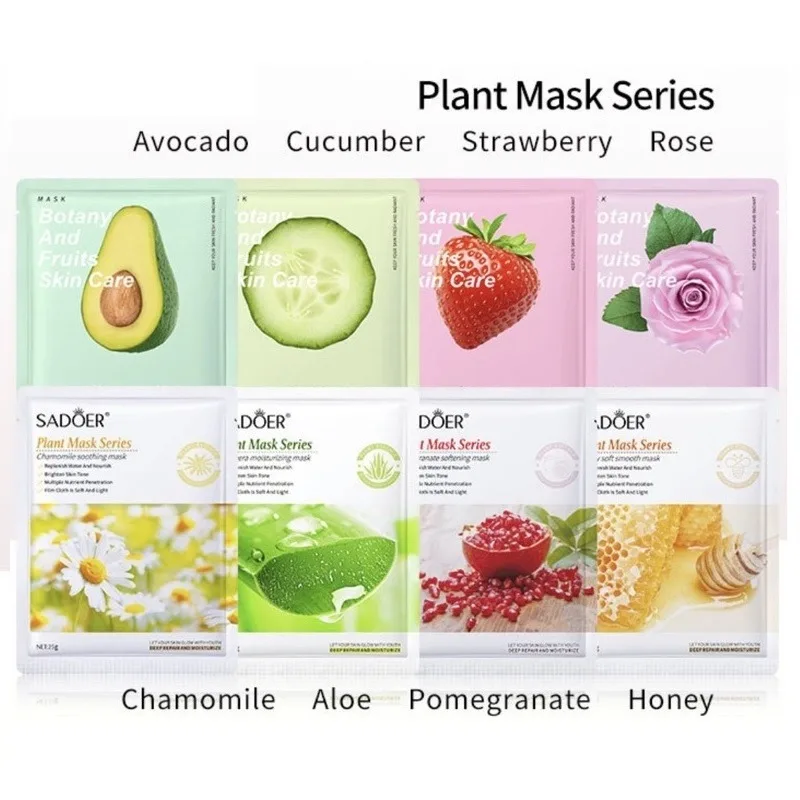 COD AR18 MASKER KOREA SADOER Sheet Mask Maskr Wajah/Masker Natural Plant Fruit Series/ Maske SERIES Kecantikan Organic/Botany Moisturizing Hydrating Skincare
