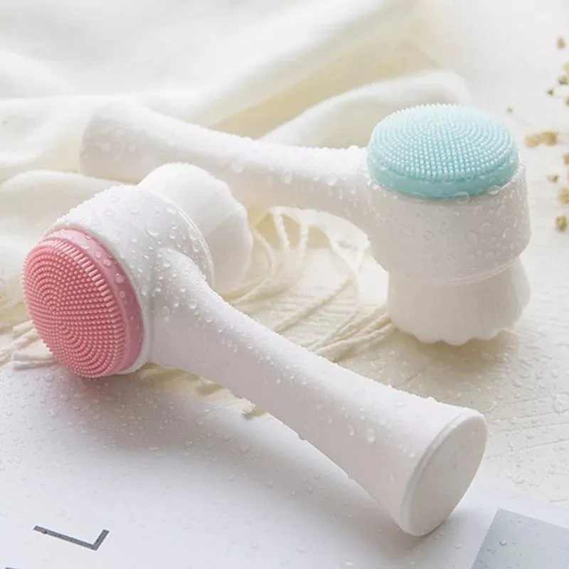 AR18 COD ALAT CUCI MUKA 2 SISI / PEMBERSIH WAJAH SILIKON BRUSH FACIAL BRUSH SILICONE / PEMIJAT MUKA HALUS / PEMBERSIH WAJAH WANITA KULIT BERMINYAK