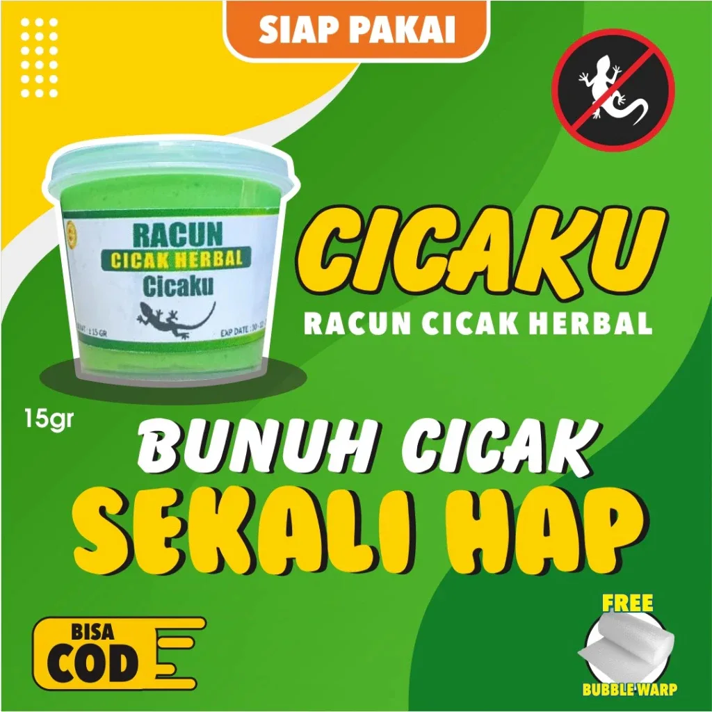 Cicaku Racun Cicak Ampuh 100% Original Paling Ampuh Tempelan Dinding Umpan Pembasmi Cicak Herbal Tidak Berbau 15gr
