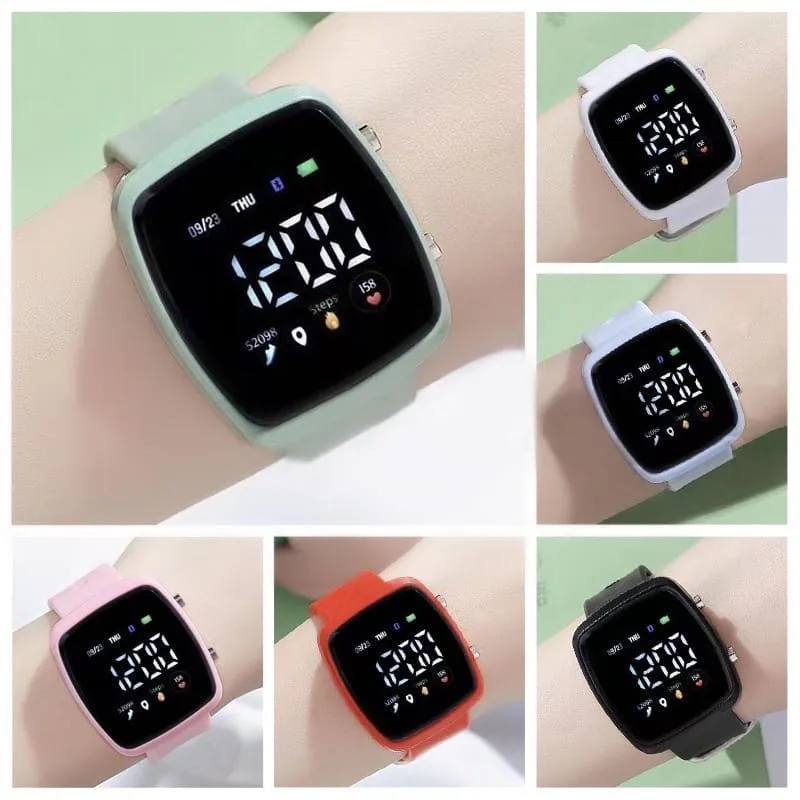 COD AR18 Jam Tangan LED Digital Pria Wanita Rubber Electronic Fashion Couple Anak Remaja Premium