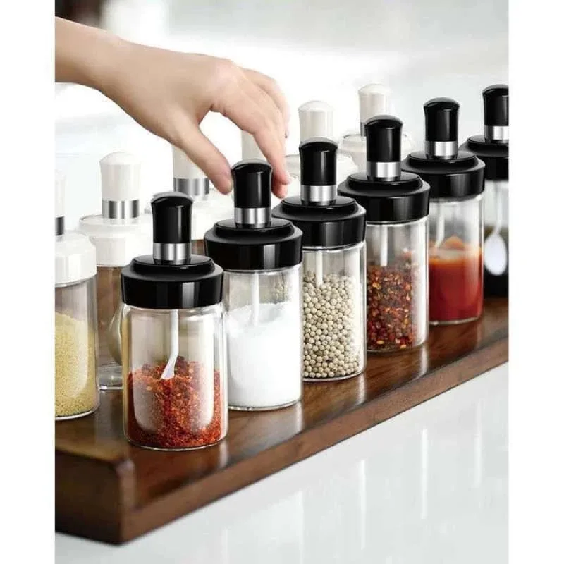 COD AR18 - BOTOL BUMBU DAPUR / TOPLES BUMBU DAPUR / TEMPAT BUMBU RACIKAN KACA TEBAL DAPUR SERBAGUNA / Botol Bumbu Kaca + Sendok / Tempat Bumbu Dapur / Toples Bumbu Dapur